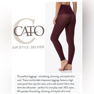 Cato slimming leggings Elderberry Wine size small high waist stretchy comfy.
